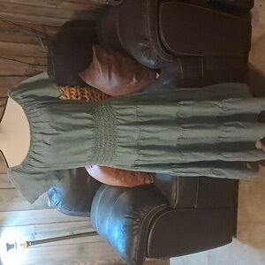 Lauren Ralph Lauren Chambray Tiered Dress Size 14 Milkmaid Cottagecore